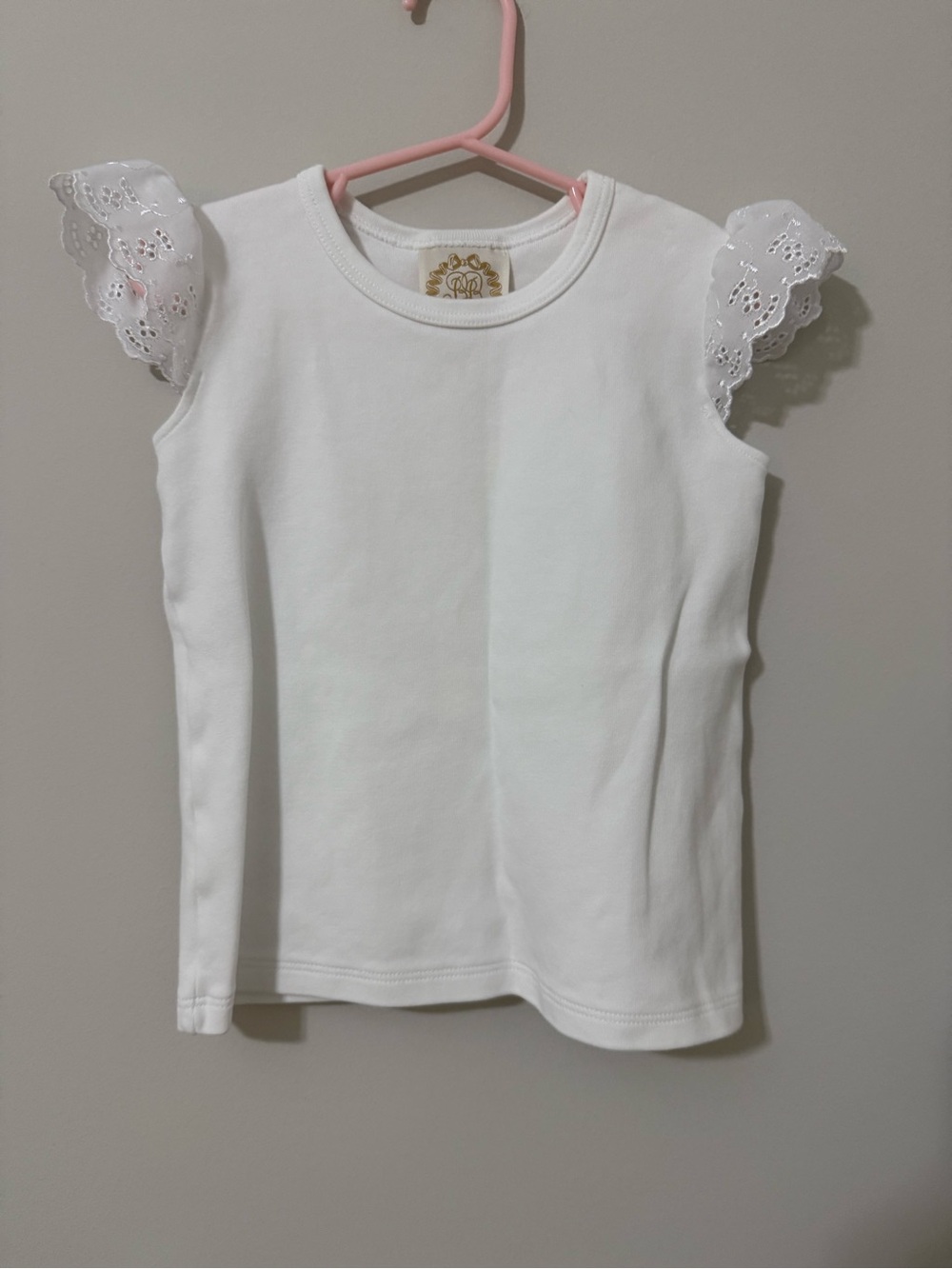 The Beaufort Bonnet Company White Eyelet Flutter Sleeve Tank
